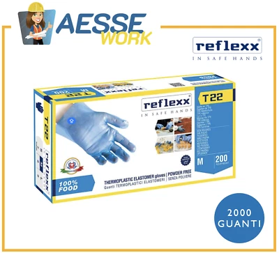2000 Guanti Monouso In TPE Reflexx T22 Ristorazione Sushi 10 Scatole da 200 pz