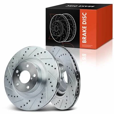 2x Rotores de freno delanteros perforados 293,4 mm para Subaru Forester Crosstrek Legacy Baja Foto 1 de 4