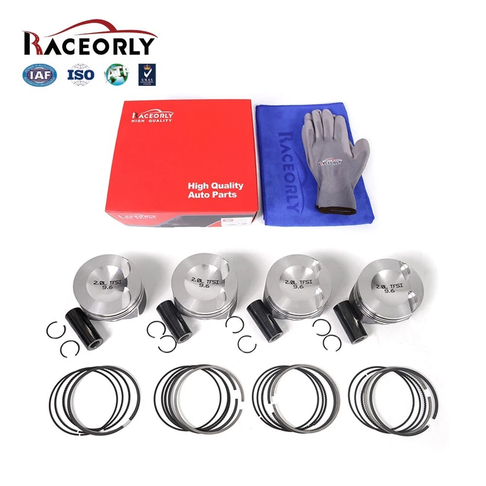 RACEORLY Piston Set Oversized 82.75mm +0.25 Φ23mm For VW GTI Audi A4 Q5 2.0 TFSI - Imagem 1 de 4