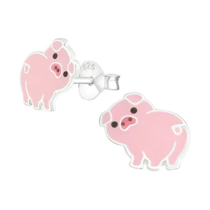 Schweine Ohrringe 925 Silber - Kinder mädchen Schweinchen Ohrstecker Schmuck - Bild 1 von 5
