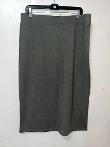 Catherine Malandrino Skirt Womens XL Green Pull On Midi Straight Knit NEW - Picture 1 of 8