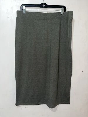 Catherine Malandrino Skirt Womens XL Green Pull On Midi Straight Knit NEW - Image 1 of 4