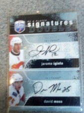 jarome iginla David Moss 2007 2008 Upper Deck Be A Player Dual Signature Card #