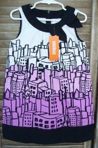 GYMBOREE Posh and & Playful NWT Skyline dress~5~NEW~white black purple~ret $35 - Picture 1 of 2