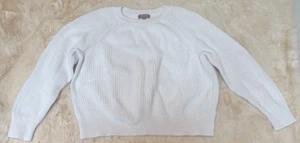 J. Crew Damen Relaxed Pullover Pulli Zopfmuster weiß Gr. L 100% Baumwolle - Bild 1 von 10