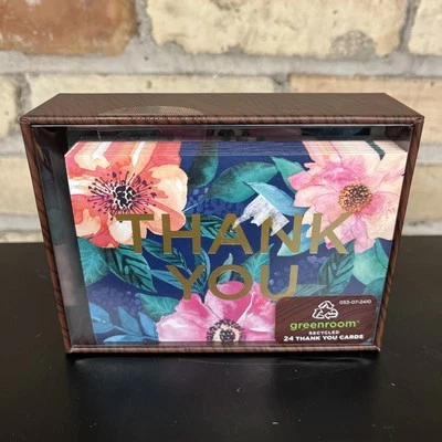 Juego de 24 tarjetas de agradecimiento en blanco florales Greenroom de Clementine Paper, Inc. Nuevo en paquete* Foto 1 de 4