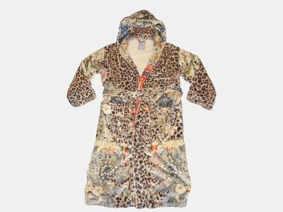 JOHNNY WAS CHEETAH FLORES SILVESTRES MUJER S/M TÚNICA POLAR DE LUJO CON CAPUCHA A2 Foto 1 de 4