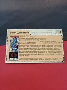 Vintage Rare GI Joe 1984 Cobra Commander Uncut File Card Retro Classic ⭐️Hasbro - Picture 1 of 3