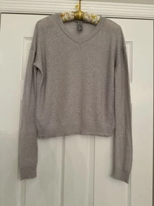 Handmade Italian Cashmere Cotton Linen Blend Sweater Grey Women’s S Delicate - Picture 1 of 8
