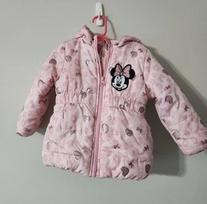 Disney Bebé Minnie Mouse Puffer Chaqueta Talla 24M Invierno Abrigo con Capucha Bebé Niña - Imagen 1 de 7