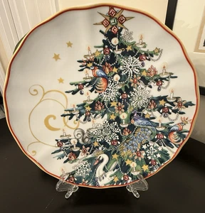 Williams Sonoma Twas the Night Before Christmas Tree Salad Plate 8.25" Pre Owned - Picture 1 of 4