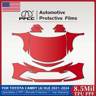 PreCut Paint Protection Film Clear Bra PPF TPU For 2021-2024 Toyota Camry LE XLE - Image 1 of 4