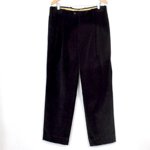 BERNARD ZINS PARIS Black Corduroy Wide Leg Pleated Trouser Pants 36 x 31 France - Picture 1 of 10