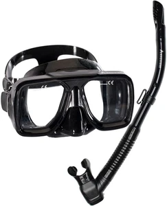 Amphivious Soft Fit Dive Mask and Snorkel Gear Set Scuba Grade Silicone - Picture 1 of 7