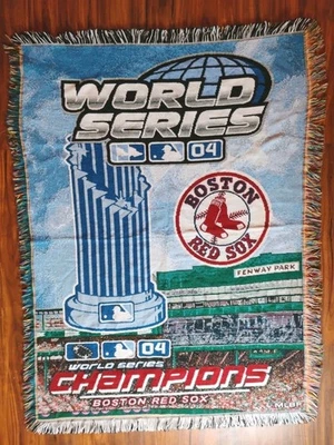 NWOT Boston Red Sox 2004 World Series Champions Triple Woven Blanket Throw 56×44 - Image 1 of 4