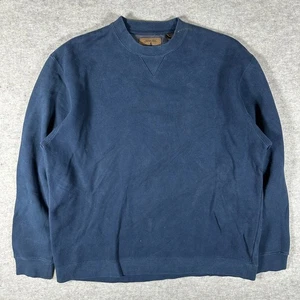 St Johns Bay Mens Mediuim Knit Pullover Sweatshirt Blue Crew Neck Cotton - Picture 1 of 8