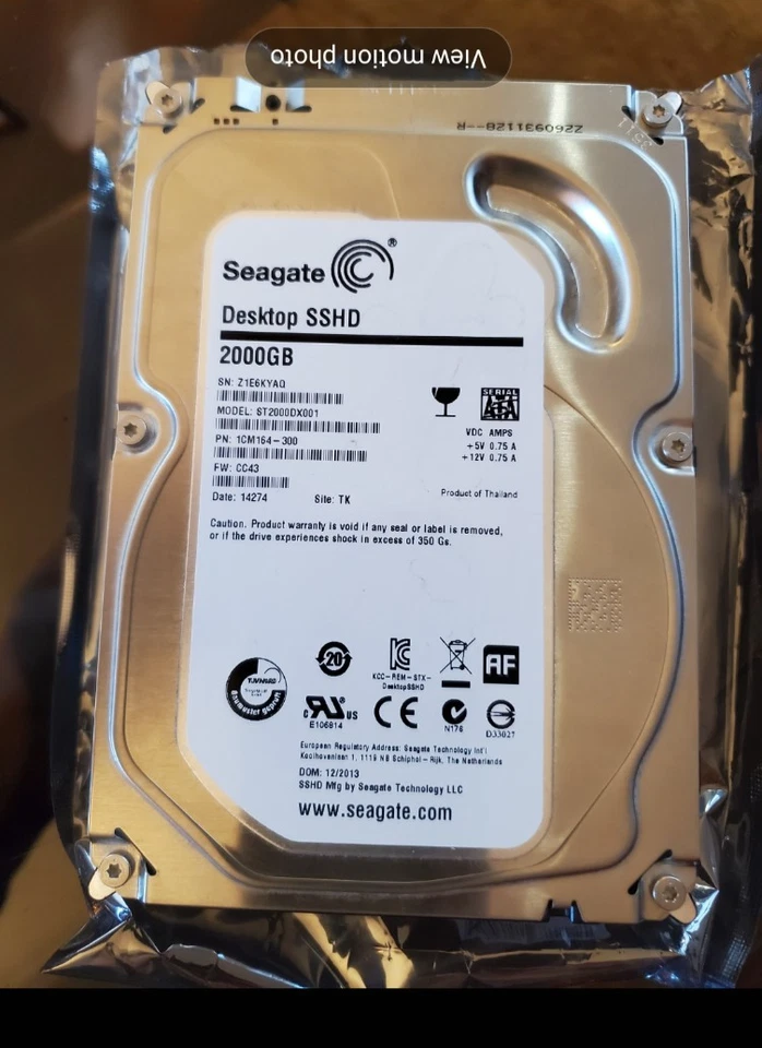 2 TB SATA III Seagate Desktop SSHD ST2000DX001 7200rpm 64MB 3.5 " Hard Drive - Image 1 of 2
