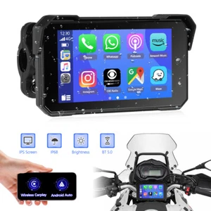 5 Motorrad Wireless Portable Carplay/Android Auto Wasserdicht Autoradio - Bild 1 von 24