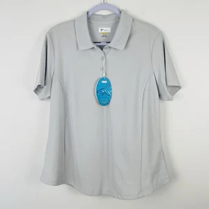 Greg Norman Womens Size XL Mic Pique Polo Top Grey BNWT Short Sleeve Golf - Picture 1 of 12