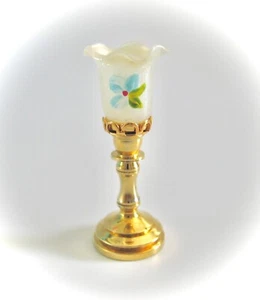 dollhouse doll house miniature ELECTRIC TULIP TABLE LAMP FLOWER BLUE 12 VOLT - Picture 1 of 2