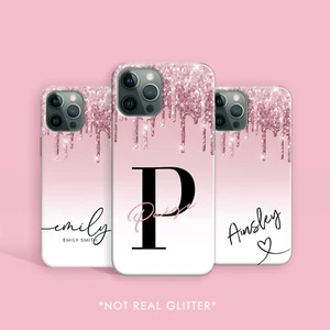 Funda de silicona personalizada con nombre brillante para teléfono para iPhone 12 13 11 - Imagen 1 de 21