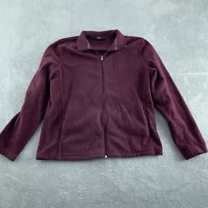 Woolrich Mens XL Burgundy Full-Zip Fleece Jacket Soft Polyester Shell 1918 - Picture 1 of 8