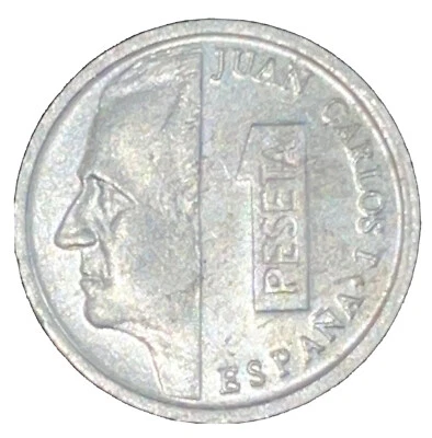 Spain 1 Peseta 1995 Coin Juan Carlos I Crown Coat of Arms Madrid Mint 14mm KM832 - Image 1 of 4