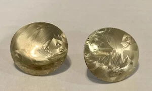 Gold Tone Round Concave Earrings - Picture 1 of 3