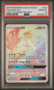 Pokemon Lost Thunder Lugia GX 227/214 Rainbow PSA 10 - Picture 1 of 1