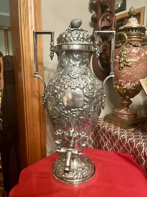 Moneda Warner siglo XIX A E plata esterlina urna de agua caliente Samovar Baltimore MD 1855 Foto 1 de 4