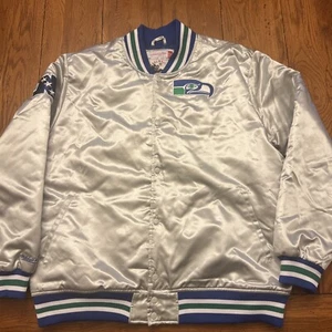 Seltene Mitchell & Ness Silver Seattle Seahawks Jacke Größe 3XL Starter Style - Bild 1 von 11