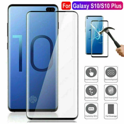 2x Samsung Galaxy S10+ Plus SchutzGlas Glasfolie Tempered 5D Glass FULL COVER