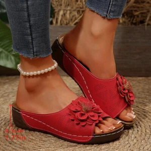 Womens Sandals Casual Slippers Ladies Summer Slip On Shoes Mules Size - Picture 1 of 34