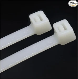 36 Inch Zip Ties Heavy Duty Outdoor Use 20 Pcs Reusable Long Zip Ties White Cabl - Picture 1 of 3
