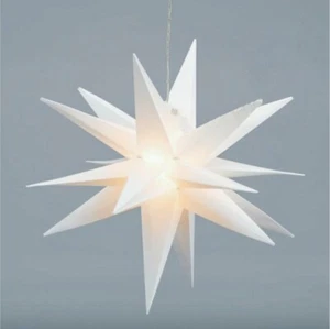 LED Weihnachtsstern faltbar 6/18 Timer 3D Stern Ø35 warmweiß Weihnachtsdeko IP44 - Bild 1 von 2