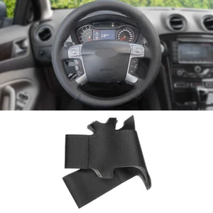 Schwarz Handnähte Leder Lenkradbezug Lenkrad für Ford Mondeo 07-14 Galaxy 06-15 - Picture 1 of 9