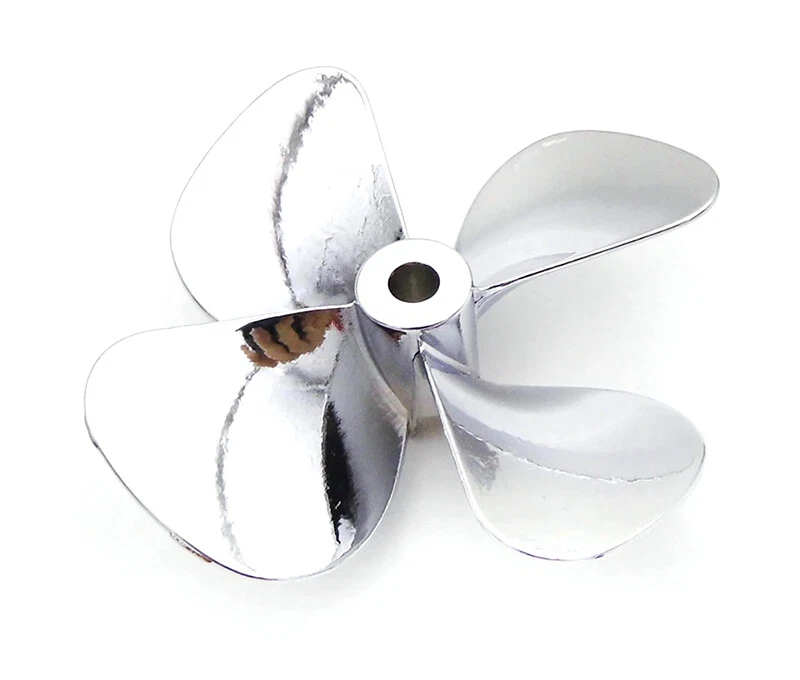 Zinc Metal 55mm 4-Blade Propeller 4mm Shaft for RC Boat - Image 1 of 1