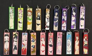 Assorted Anime Girl  Keychain Keyring Double Sided Embroidered  Key Tag Gift