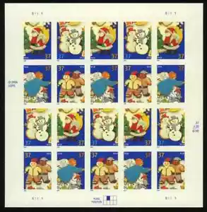 SFSTAMPS US Scott 3949-3952 Biscotti natalizi foglio di 20 francobolli NH 2005 - Foto 1 di 1