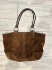 Coach Bintage Classic Xl Carryall Brown Suede Satchel Tote Bag G05s-5168