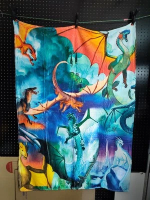 Wings of Fire Dragons Super Soft 50" x 40" Blanket Throw New! Foto 1 de 4