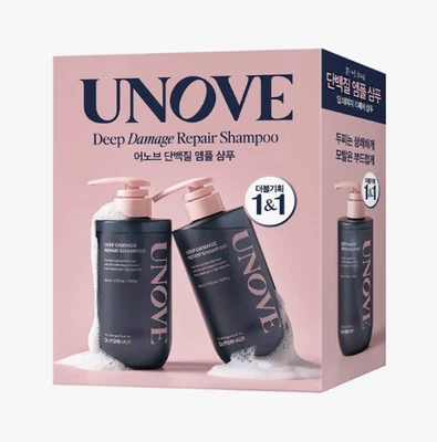 UNOVE Deep Damage Repair Shampoo 1+1 SET (500ml+ 500ml) Free shipping from Korea - Image 1 of 2