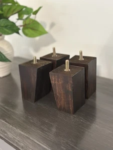 Gamba per mobili in legno con assemblaggio 4 pollici (comò divano poltrona divano divano divano 4 gambe) - Foto 1 di 8
