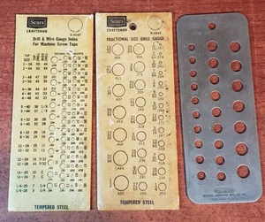 Vintage General Hardware Drill & Wire Gages No.12 No.14 & No.15 Tempered Steel - Bild 1 von 5