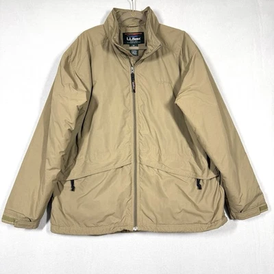 Vintage LL Bean Jacket Mens XL Chore Barn Coat Nylon Hideaway Hood Insulated - Image 1 of 4