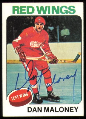 Dan Maloney Autographed Signed 1975-76 Topps Card #177 Detroit Red Wings - Image 1 of 2