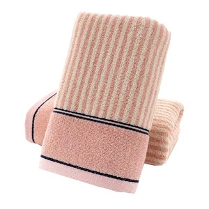 Hand Towels Set of 2 100% Cotton Striped Pattern Absorbent Soft Decorative To... - Picture 1 of 8