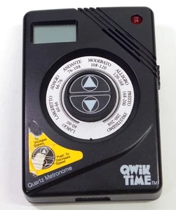 Qwik Time Electronic Quartz Metronome 1995 Tested Works w/ Stand - Picture 1 of 2