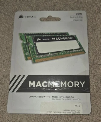 Corsair Mac Memory 8GB (2 x 4GB) PC3 8500 (DDR3-1066) Memory (CMSA8GX3M2A1066C7) - Image 1 of 2