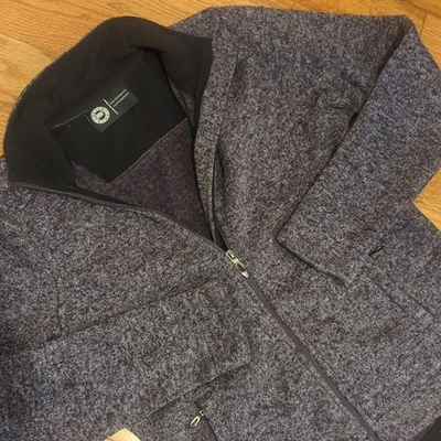 Polar King Women's Heathered Purple Zip Up Mélange Sweater Knit Jacket - Image 1 of 4